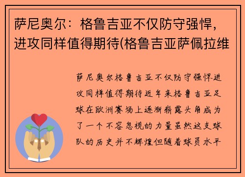 萨尼奥尔：格鲁吉亚不仅防守强悍，进攻同样值得期待(格鲁吉亚萨佩拉维)